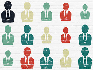 Image showing Law concept: Business Man icons on wall background