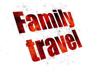 Image showing Tourism concept: Family Travel on Digital background