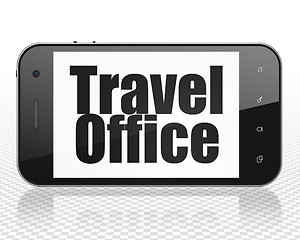 Image showing Tourism concept: Smartphone with Travel Office on display