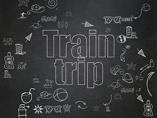 Image showing Tourism concept: Train Trip on School Board background