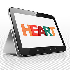 Image showing Health concept: Tablet Computer with Heart on  display