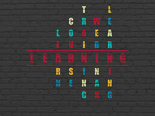 Image showing Education concept: word Learning in solving Crossword Puzzle