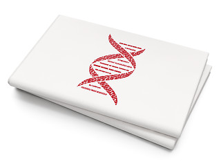 Image showing Science concept: DNA on Blank Newspaper background