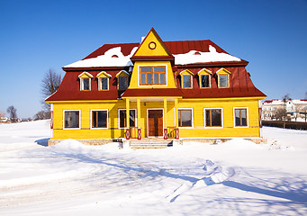 Image showing a wooden building  