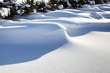 Image showing big snowdrifts  