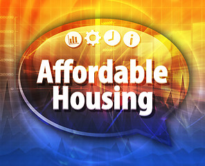 Image showing Affordable housing Business term speech bubble illustration