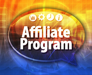 Image showing Affiliate Program Business term speech bubble illustration