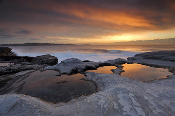 Image showing Sunrise reflections at Yena