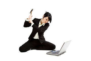 Image showing Angry and stressed businesswoman