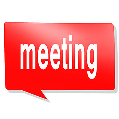 Image showing Meeting word on red speech bubble