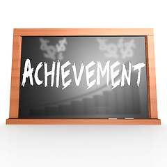 Image showing Black board with achievement word