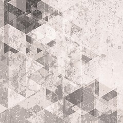 Image showing Grunge retro tech background. Triangles pattern