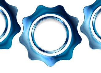 Image showing Blue metal gears on white background