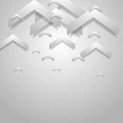 Image showing Grey light geometric corporate background with arrows