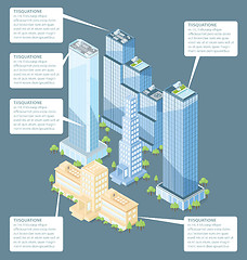 Image showing Vector 3d Flat Isometric Office Building