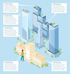 Image showing Vector 3d Flat Isometric Office Building