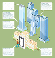 Image showing Vector 3d Flat Isometric Office Building