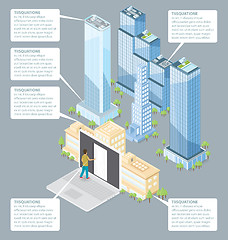 Image showing Vector 3d Flat Isometric Office Building