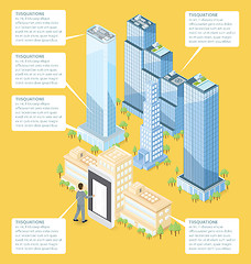 Image showing Vector 3d Flat Isometric Office Building