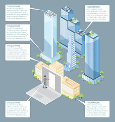 Image showing Vector 3d Flat Isometric Office Building