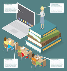 Image showing Vector 3d Flat Isometric With Education Concept