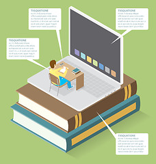 Image showing Vector 3d Flat Isometric With Education Concept