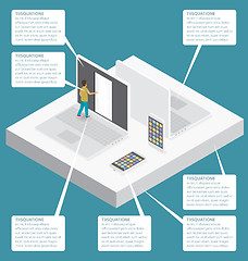 Image showing Vector 3d Flat Isometric With Education Concept