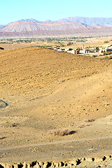 Image showing brown construction  in    valley  morocco  