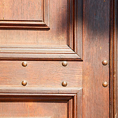 Image showing door in italy old ancian wood and trasditional  texture nail