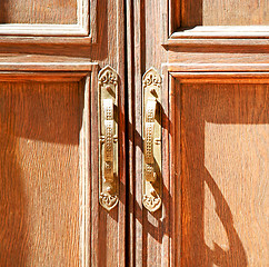 Image showing door in italy old ancian wood and trasditional  texture nail