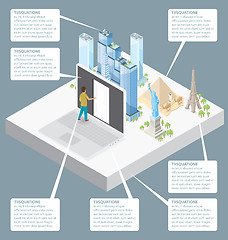 Image showing Vector 3d Flat Isometric With Internet Concept