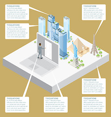 Image showing Vector 3d Flat Isometric With Internet Concept