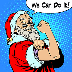 Image showing Santa Claus we can do it power protest Christmas New year