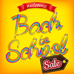 Image showing Back to school Sale Label card. EPS 10