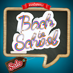 Image showing Back to school Sale Label card. EPS 10