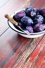 Image showing bowl of plums