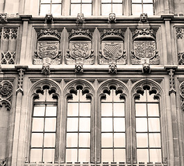 Image showing old in london  historical    parliament glass  window    structu