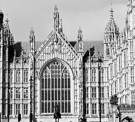 Image showing in london old historical    parliament glass  window    structur