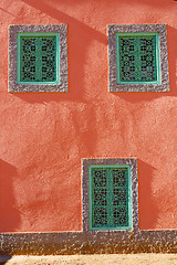 Image showing   window in morocco africa  brown wall  
