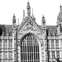 Image showing old in london  historical    parliament glass  window    structu