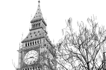 Image showing london big ben and historical old construction england  aged cit