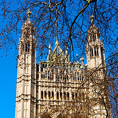 Image showing in london old historical    parliament glass  window    structur