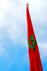 Image showing tunisia  waving flag in the blue sky  wave