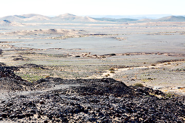 Image showing mountain old fossil in  the desert of morocco sahara 