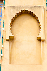 Image showing   yellow window in morocco  old construction and brown  