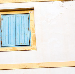 Image showing blue window in morocco africa old construction and brown wall  c