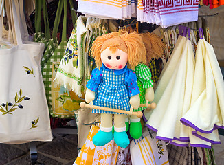 Image showing Souvenirs and toys in the shop window