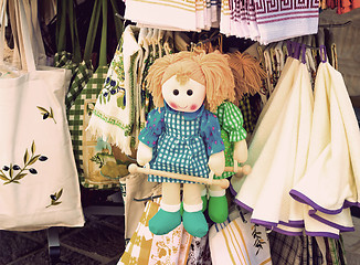 Image showing Souvenirs and toys in the shop window