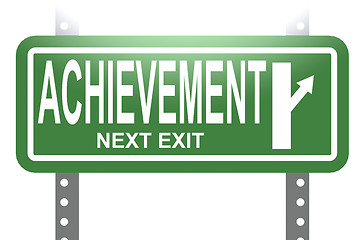 Image showing Achievement green sign board isolated