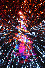 Image showing abstract christmas lights explosion